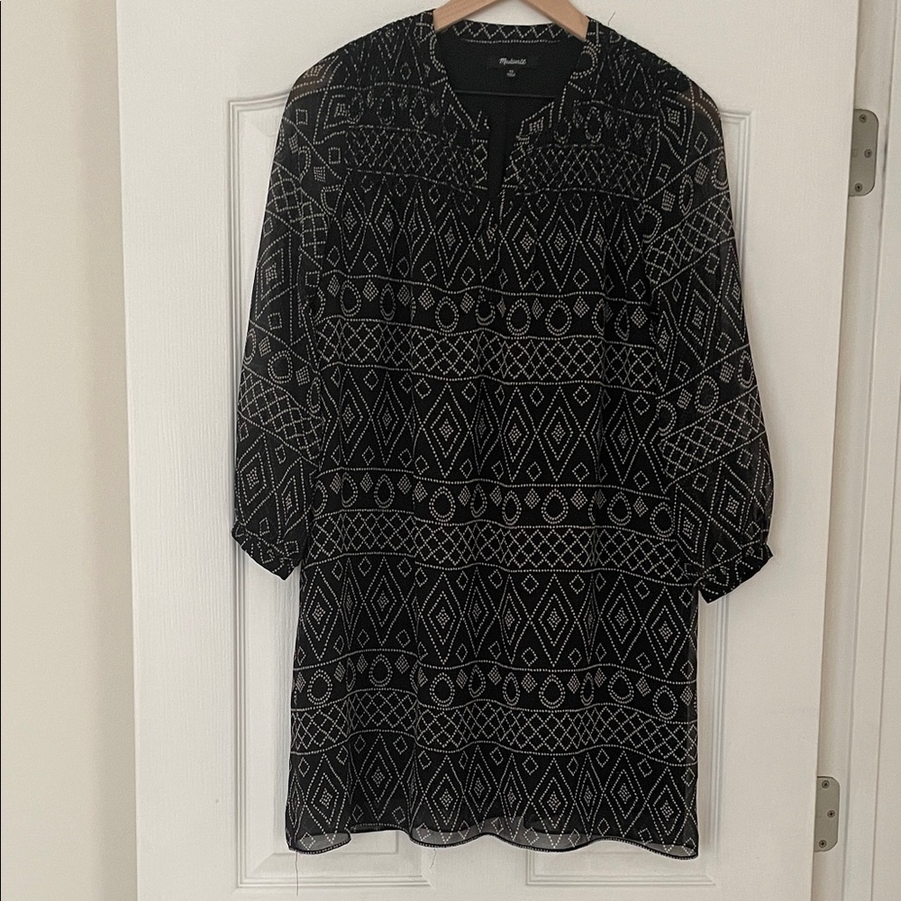 Madewell Black and White Patterned Maxi Dress